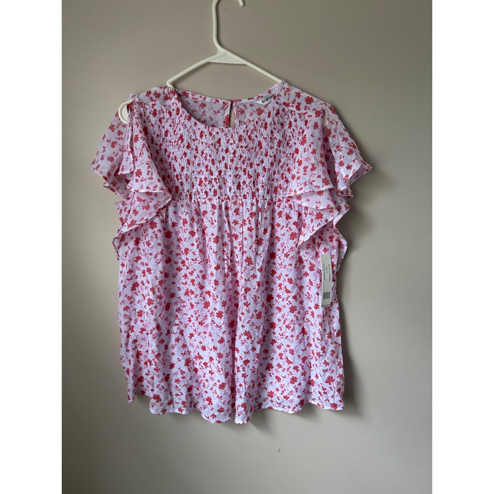 Counterparts Smocked Floral Ruffle Sleeve Top Size S‎ Cottagecore Feminine